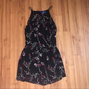 Flower Patterned Halter Dress